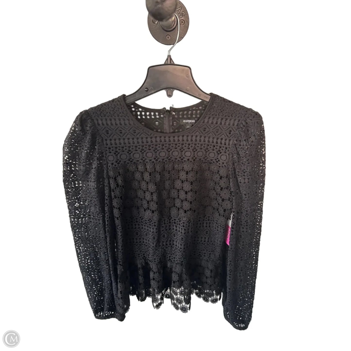 Blouse Long Sleeve By Express In Black, Size: S