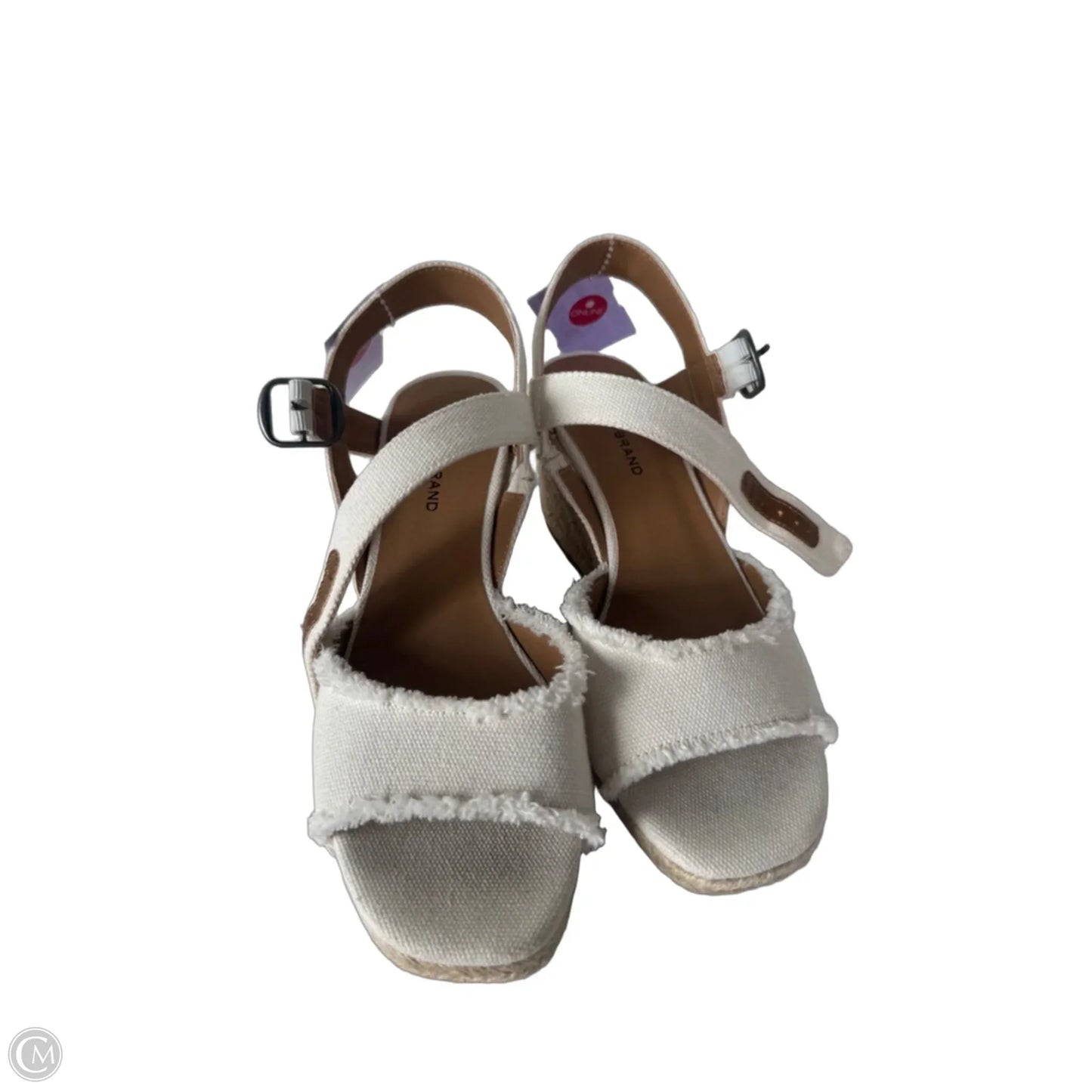 Sandals Heels Wedge By Lucky Brand In Cream & Tan, Size: 7.5