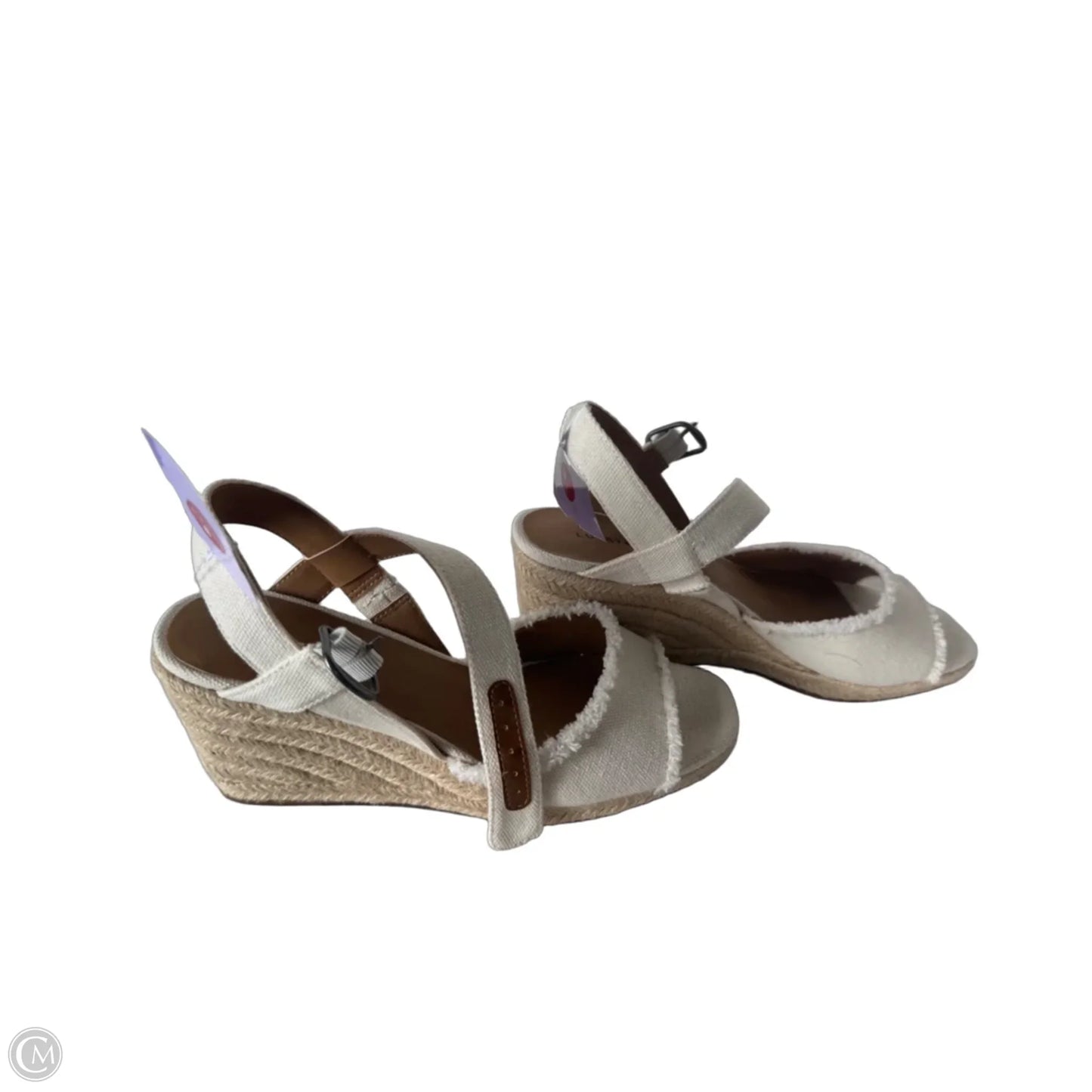 Sandals Heels Wedge By Lucky Brand In Cream & Tan, Size: 7.5