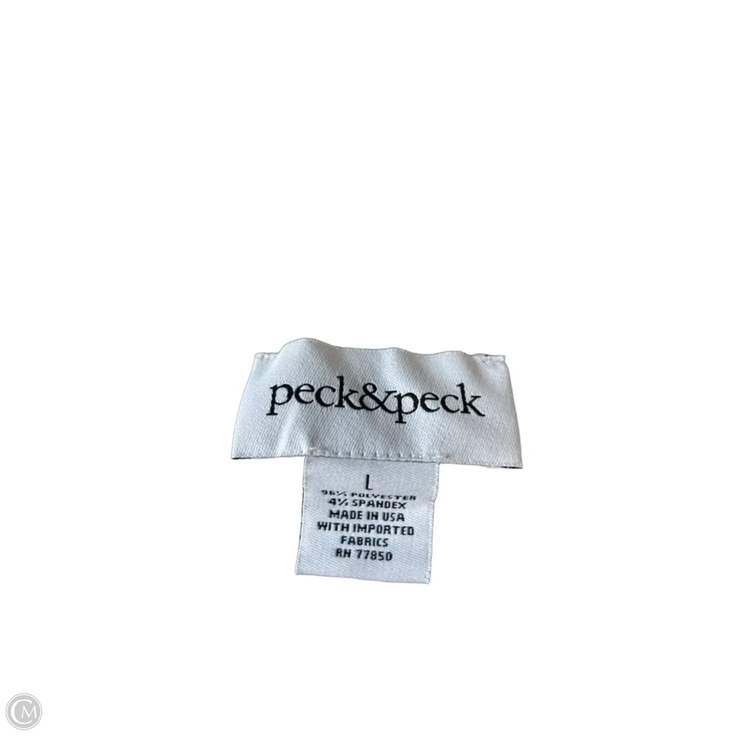Top 3/4 Sleeve By Peck And Peck In Orange & Tan, Size: L
