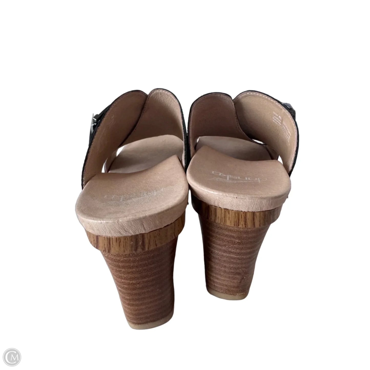 Sandals Heels Block By Dansko In Black & Brown, Size: 9
