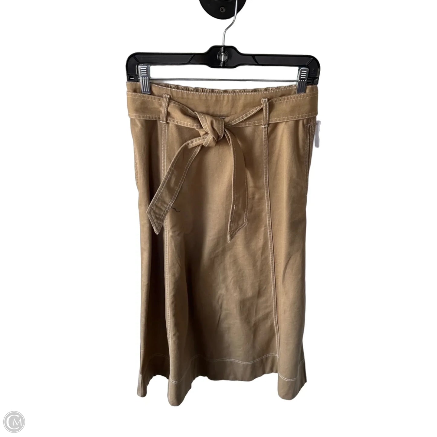 Skirt Midi By Loft In Tan Denim, Size: Xs