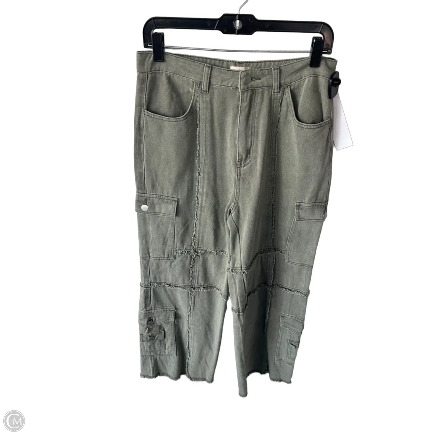 Jeans Wide Leg By Pol In Green Denim, Size: L