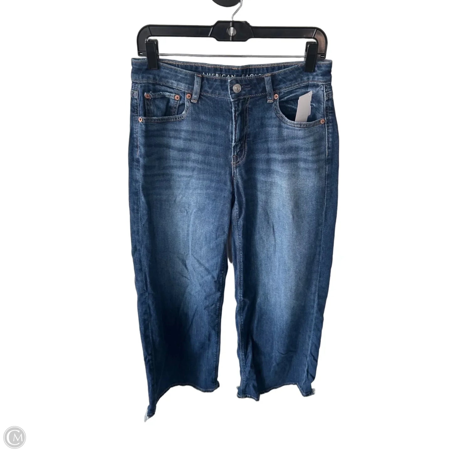 Jeans Wide Leg By American Eagle In Blue Denim, Size: 2