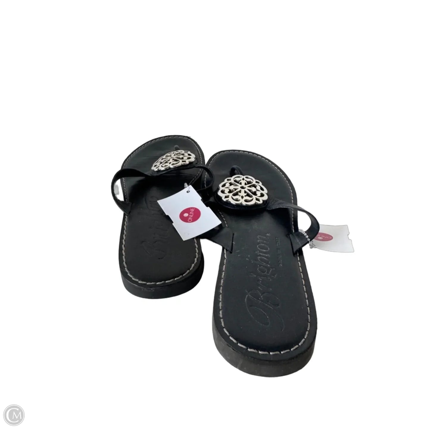 Sandals Flip Flops By Brighton In Blue & Silver, Size: 9