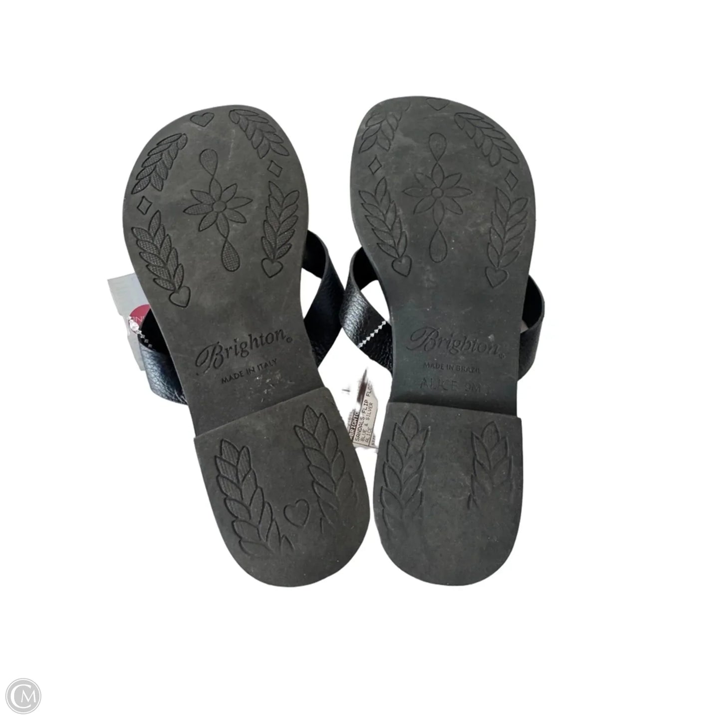 Sandals Flip Flops By Brighton In Blue & Silver, Size: 9