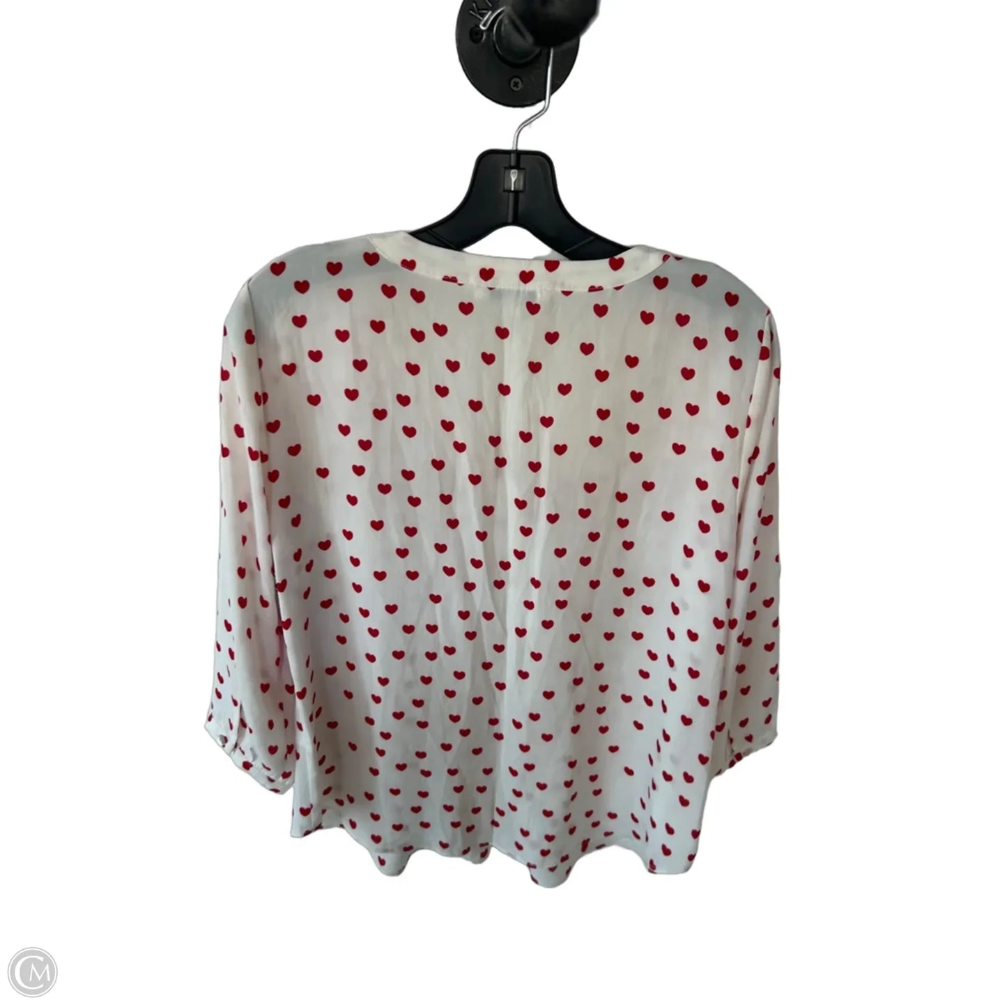 Blouse 3/4 Sleeve By Rose And Olive In Cream & Red, Size: S