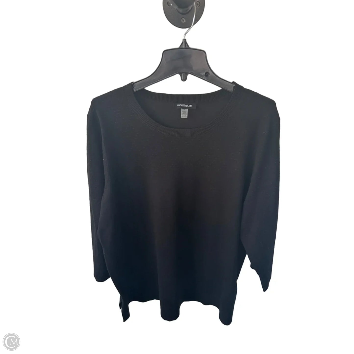 Sweater By Cable And Gauge In Black, Size: 2x