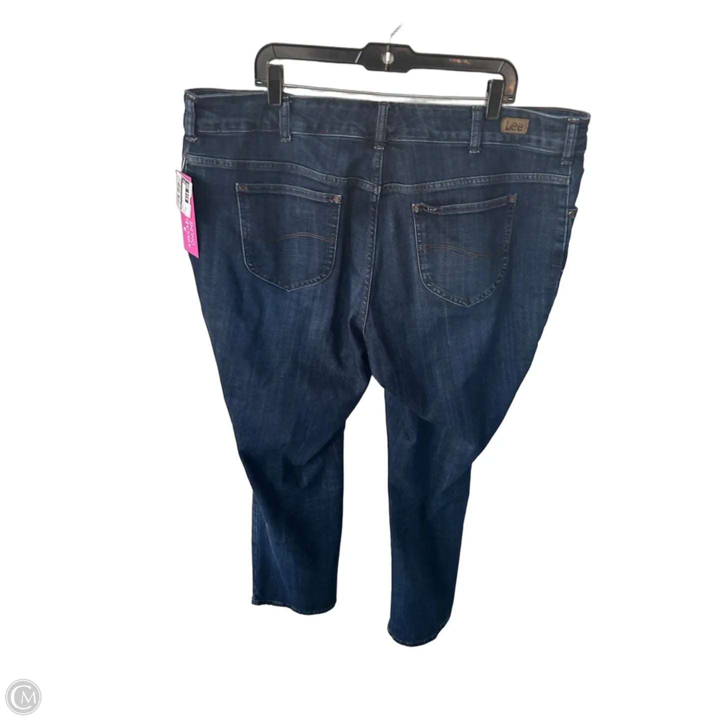 Jeans Straight By Lee In Blue Denim, Size: 22
