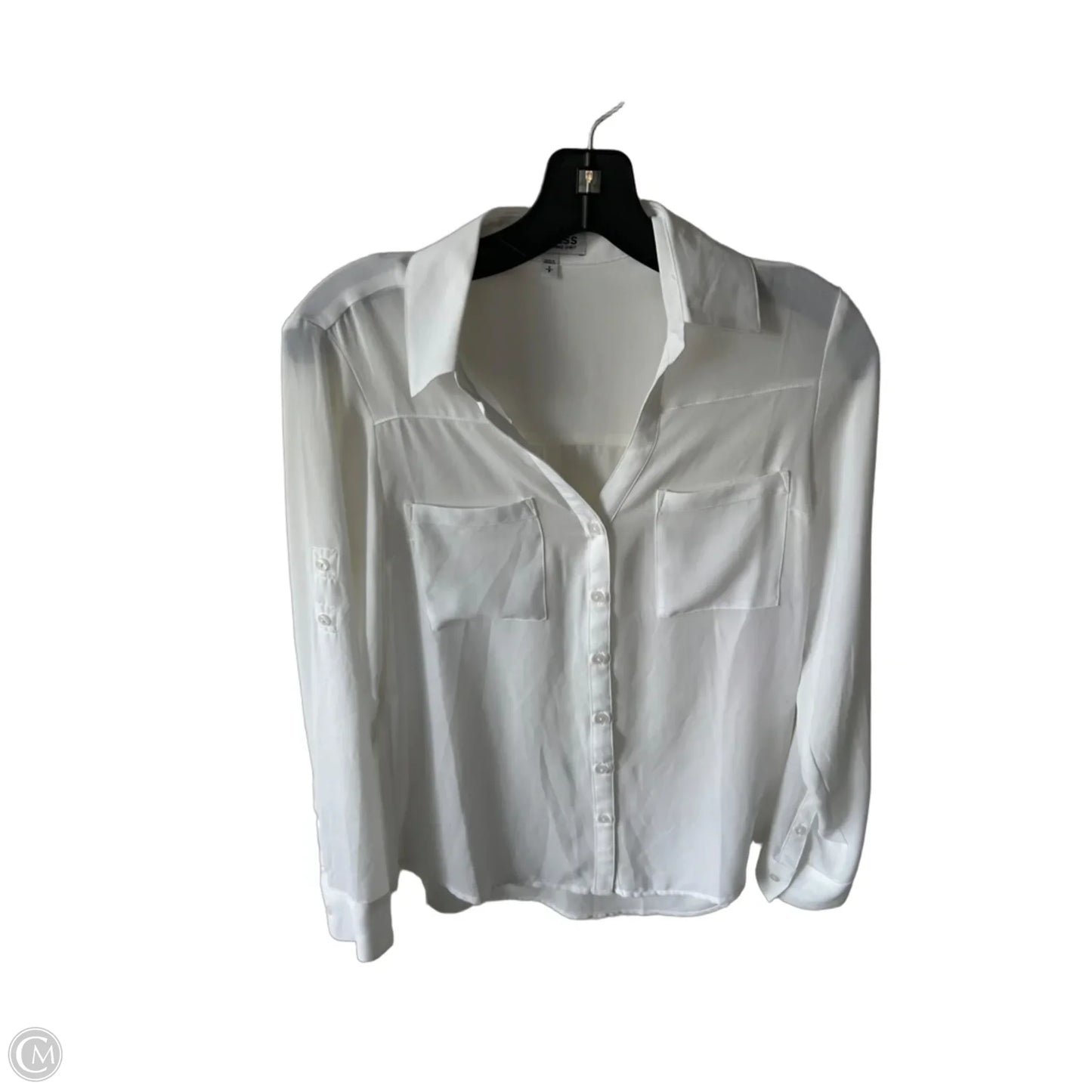 Blouse Long Sleeve By Express In White, Size: S