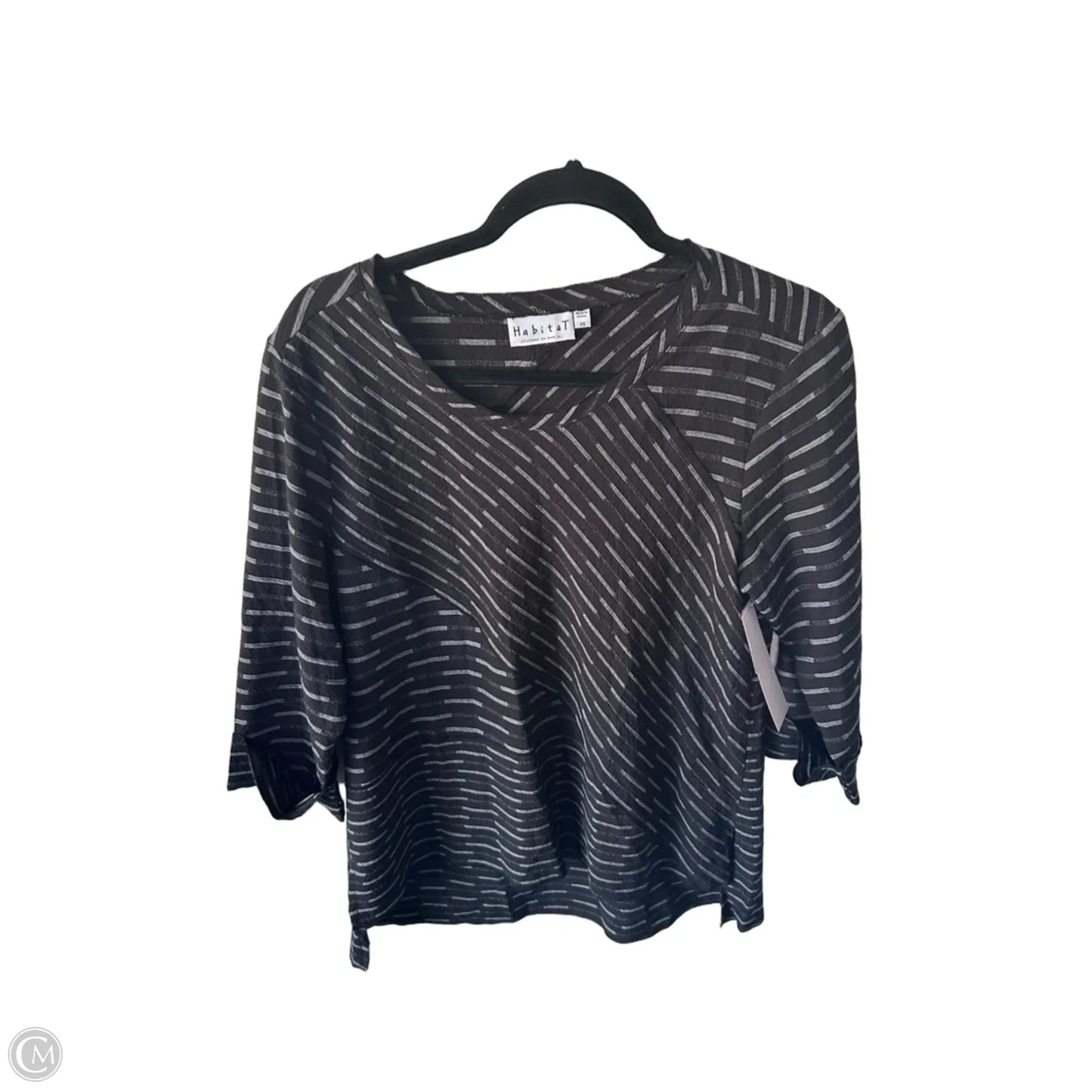 Tunic 3/4 Sleeve By Habitat In Black & Grey, Size: Xs