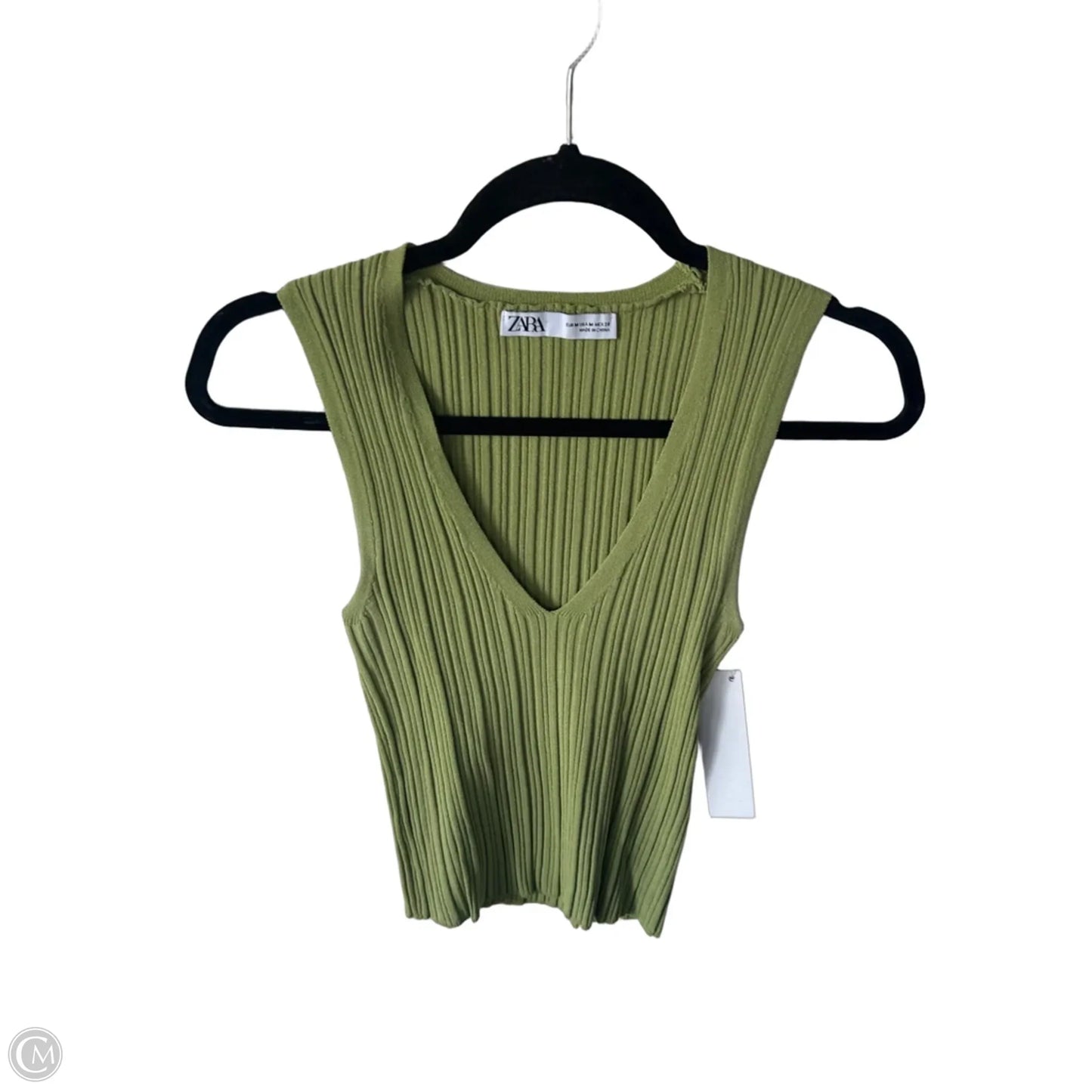 Vest Sweater By Zara In Green, Size: M