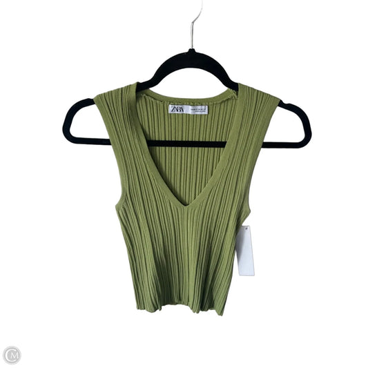 Vest Sweater By Zara In Green, Size: M