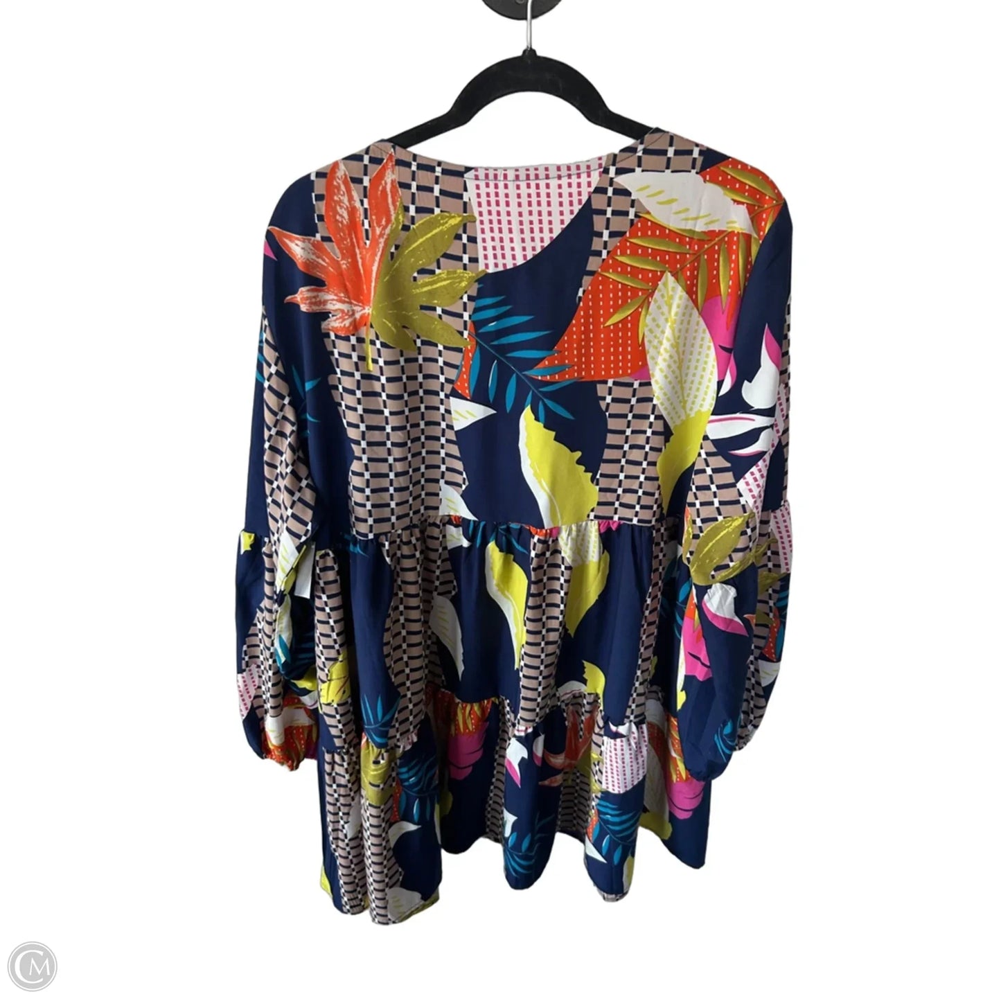 Dress Casual Short By Cme In Blue & Yellow, Size: 1x