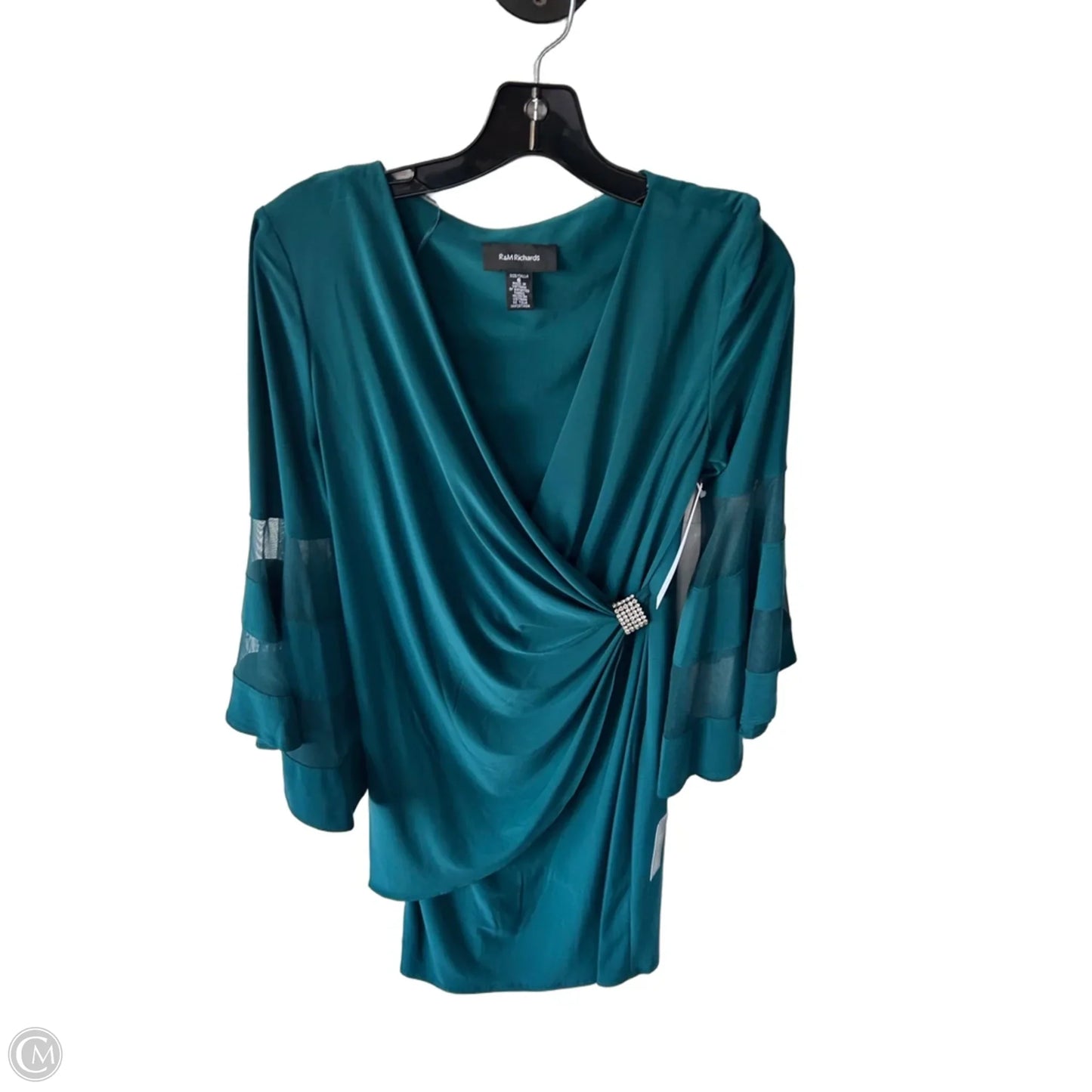 Dress Party Midi By R And M Richards In Green & Silver, Size: S