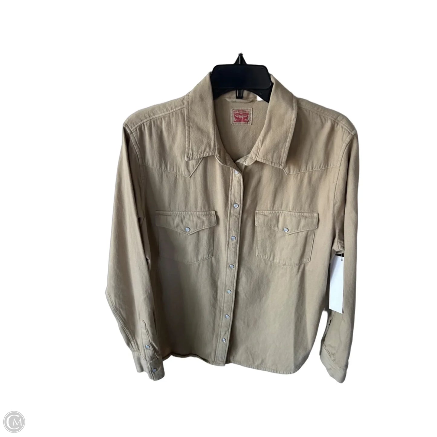 Top Long Sleeve By Levis In Tan Denim, Size: Xl