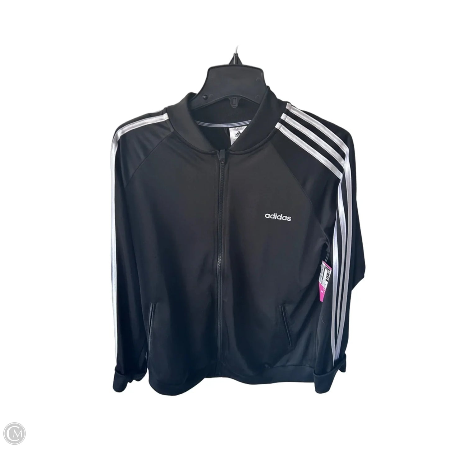 Athletic Jacket By Adidas In Black & White, Size: Xl
