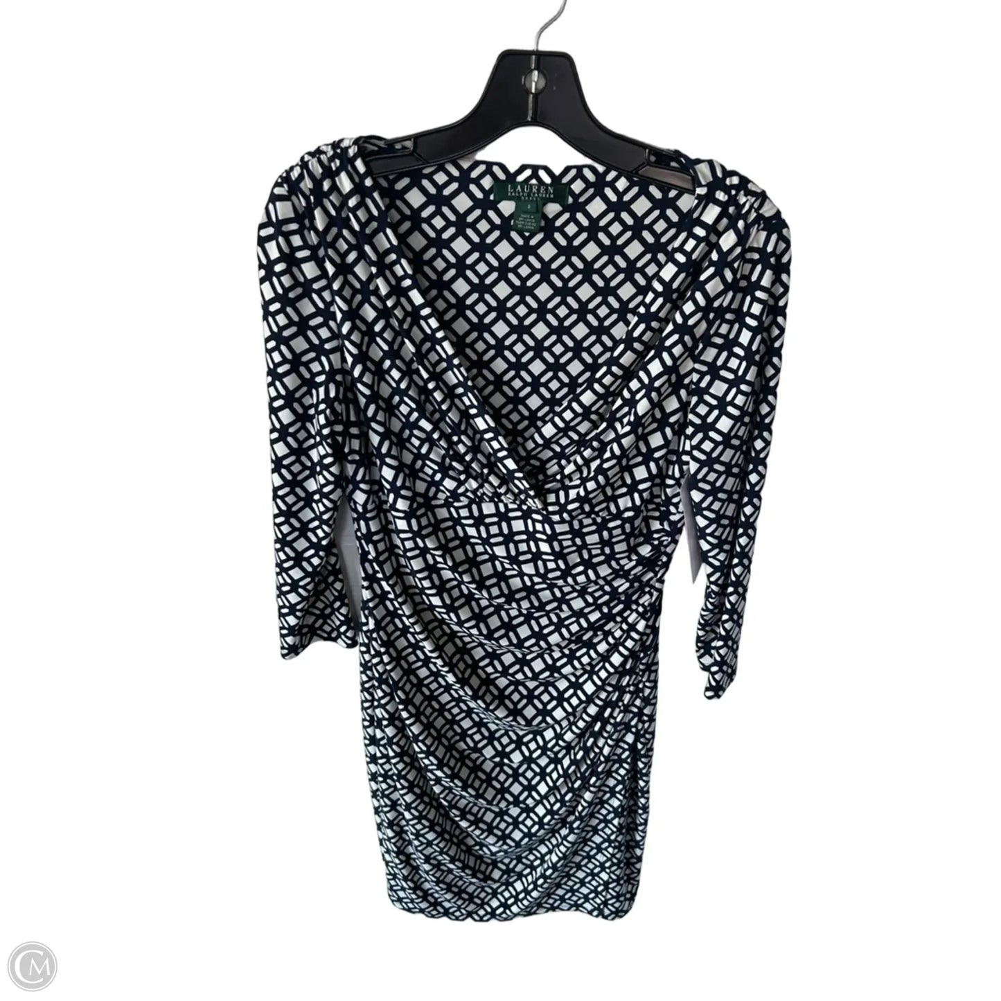 Dress Work By Lauren By Ralph Lauren In Blue & White, Size: S