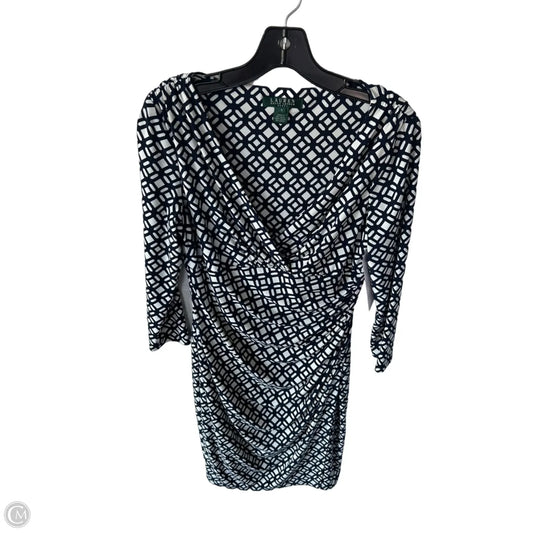 Dress Work By Lauren By Ralph Lauren In Blue & White, Size: S