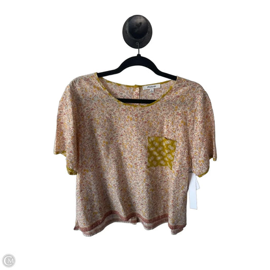 Blouse Short Sleeve By Madewell In Orange & Yellow, Size: Xl