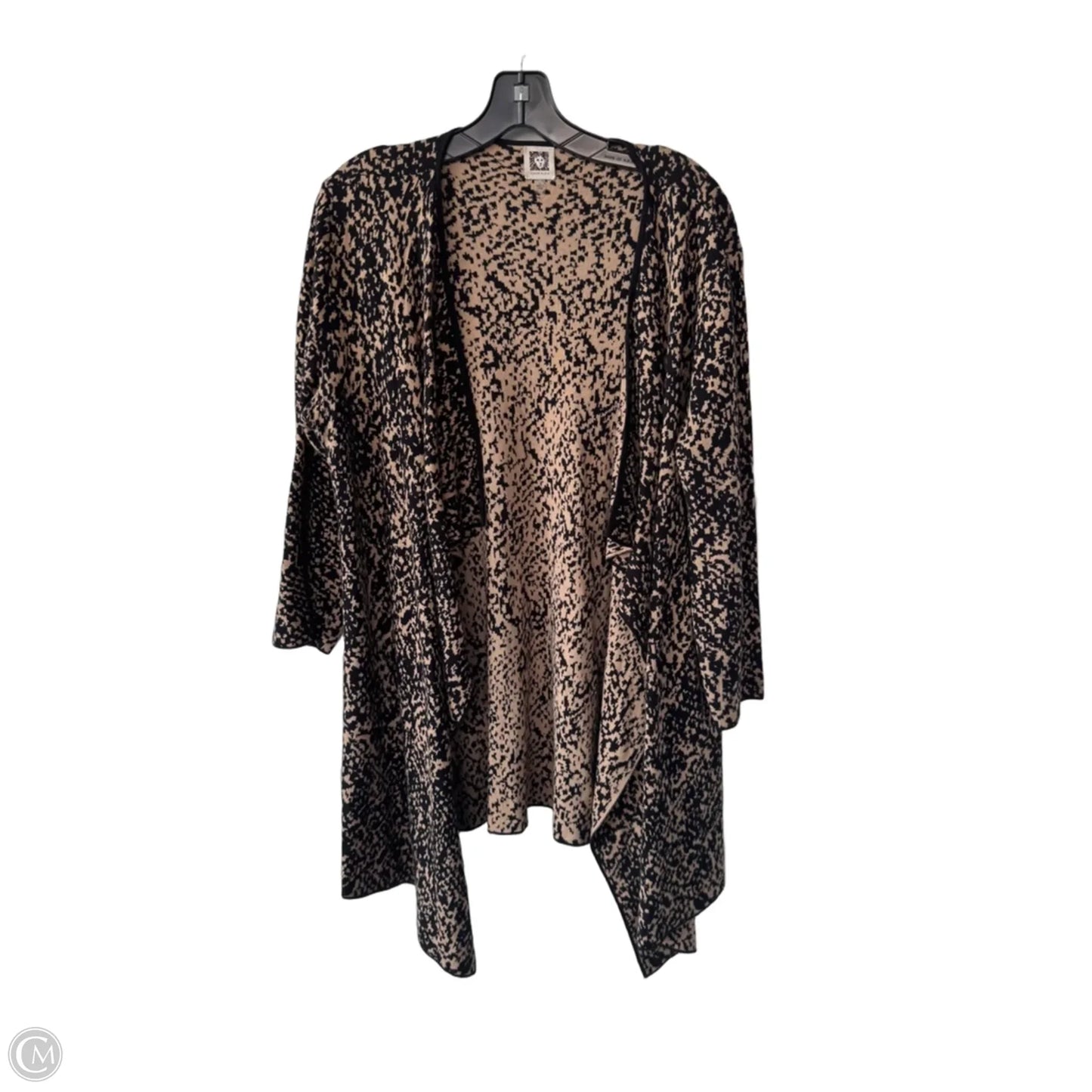 Sweater Cardigan By Anne Klein In Animal Print, Size: L