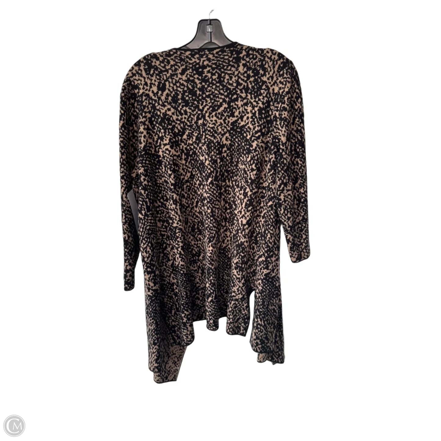 Sweater Cardigan By Anne Klein In Animal Print, Size: L