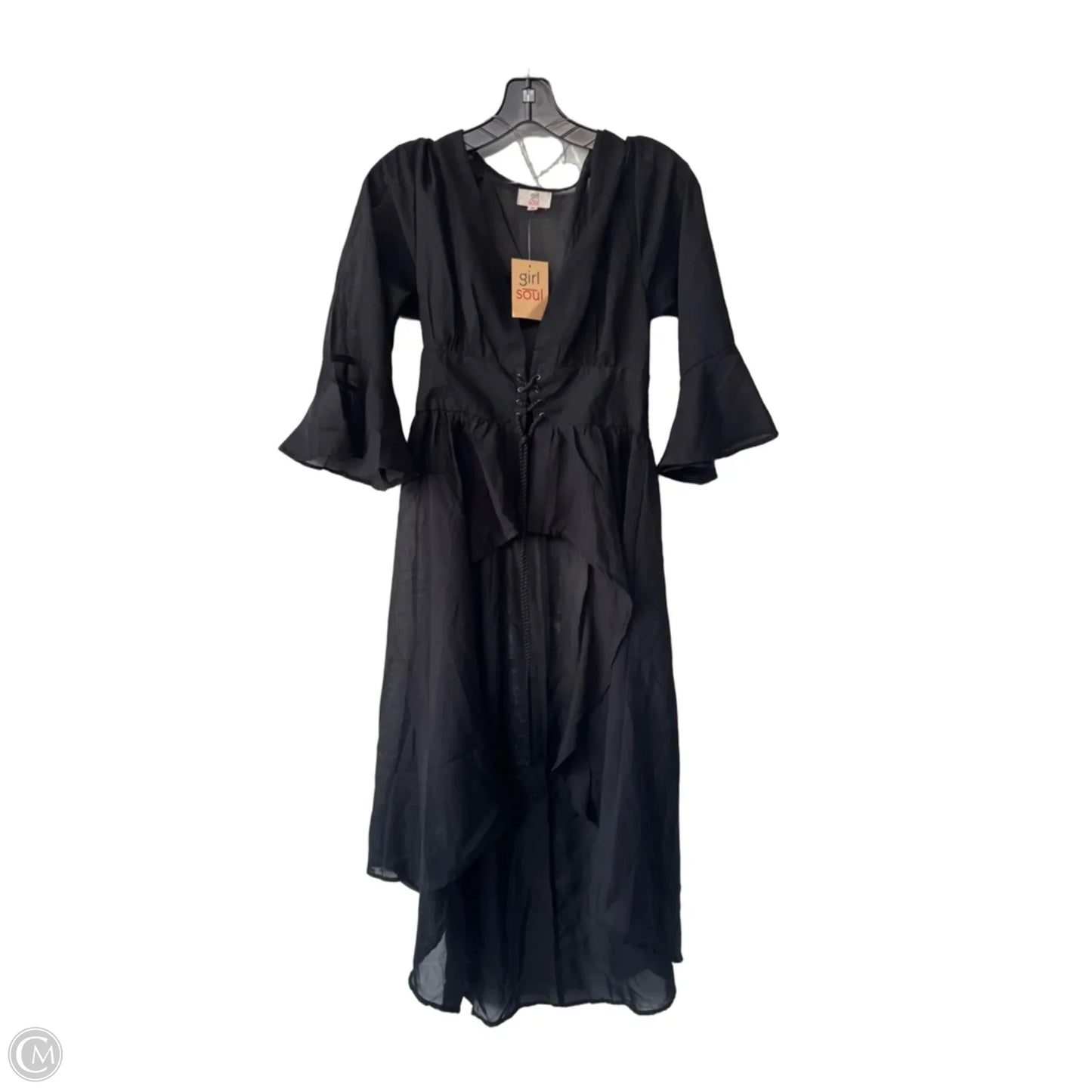 Tunic Long Sleeve By Clothes Mentor In Black, Size: M