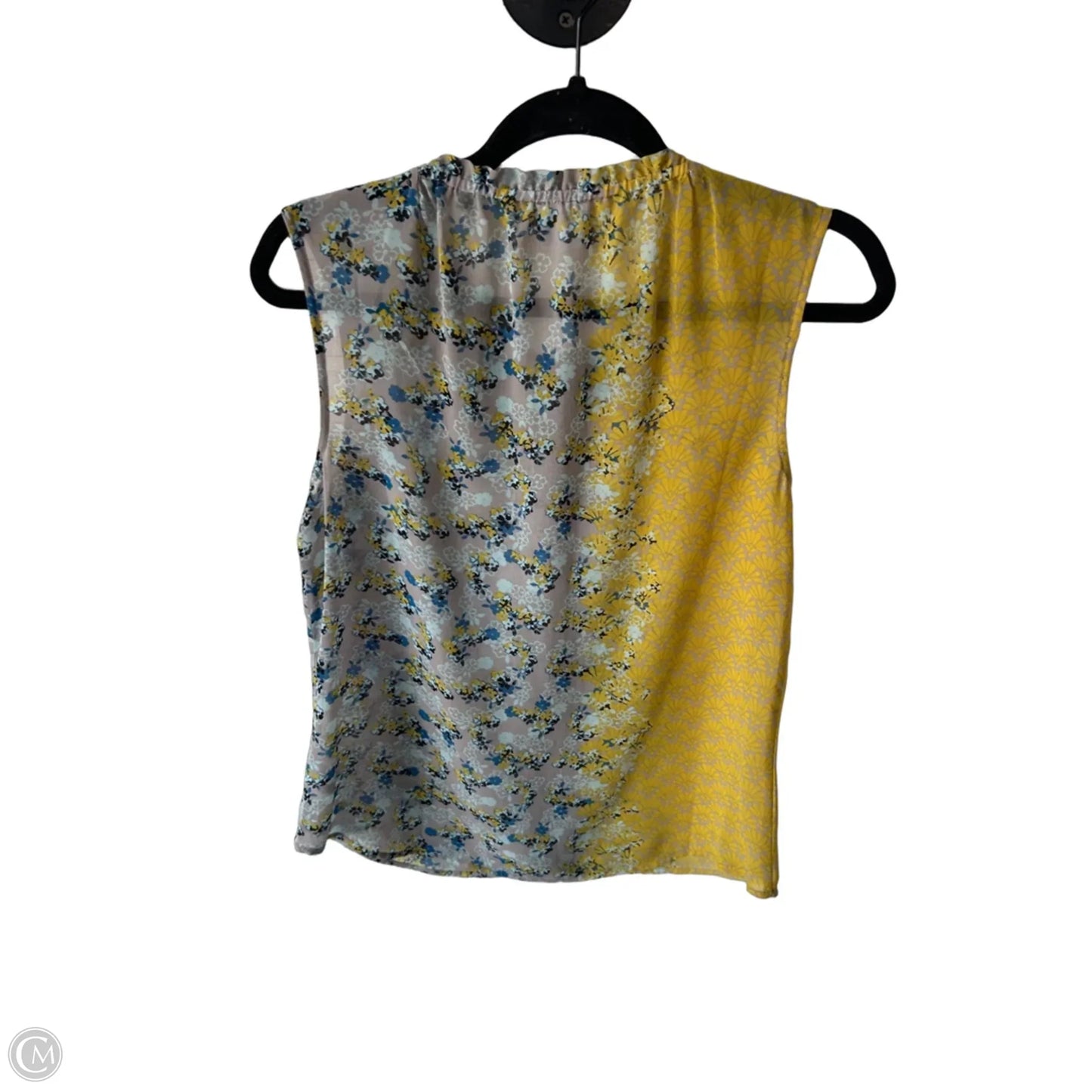 Blouse Sleeveless By Cabi In Grey & Yellow, Size: S