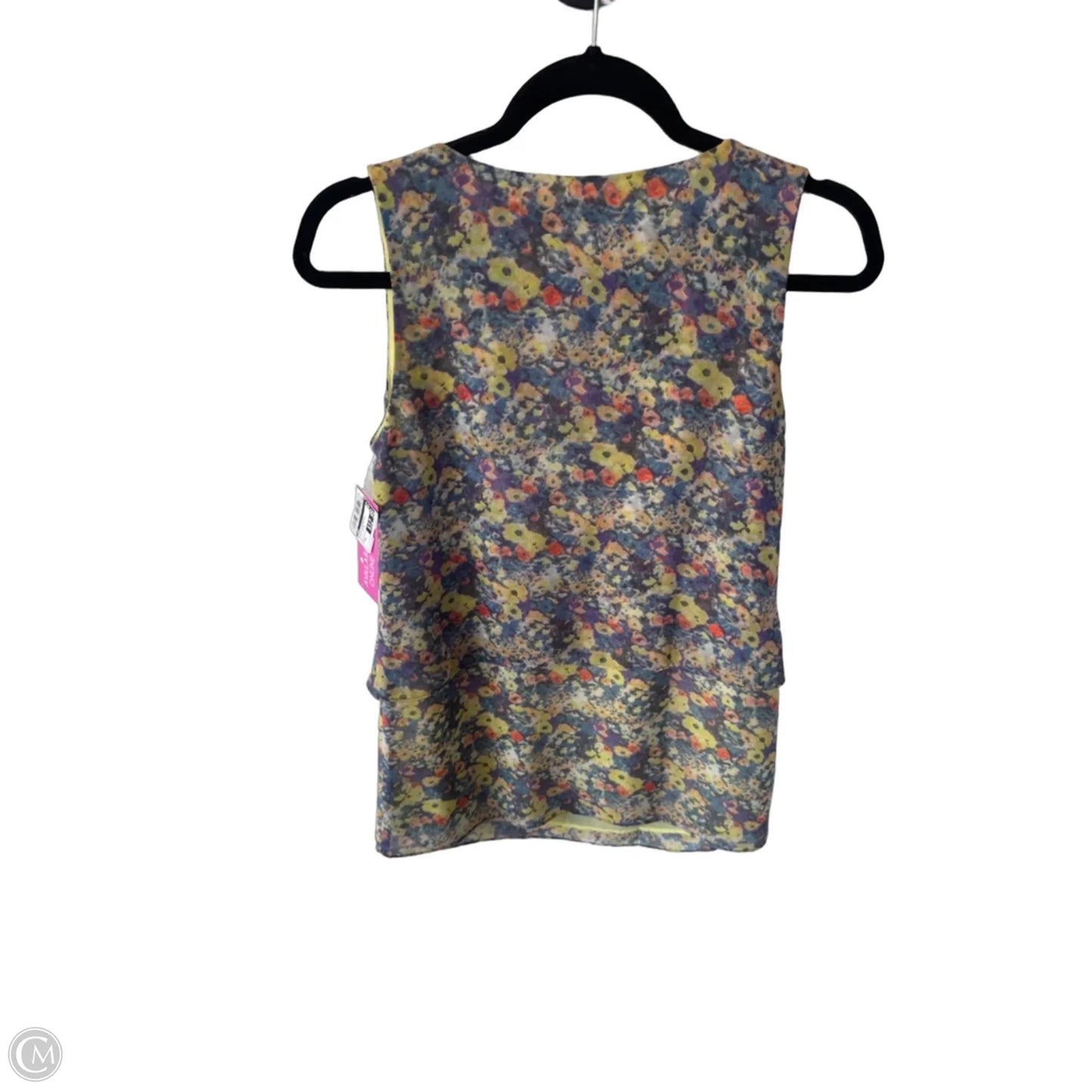 Blouse Sleeveless By Cabi In Blue & Yellow, Size: Xs