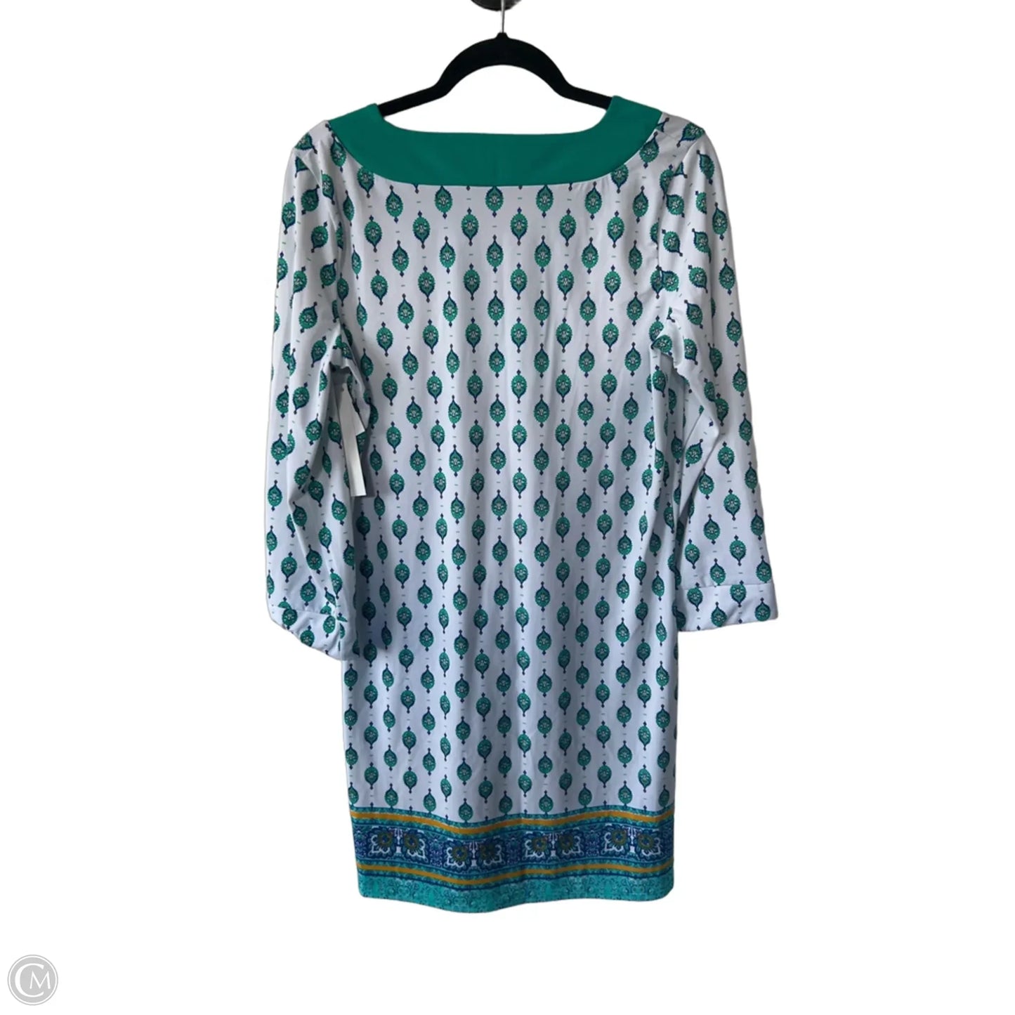 Dress Casual Short By Cabana Life In Green & White, Size: L