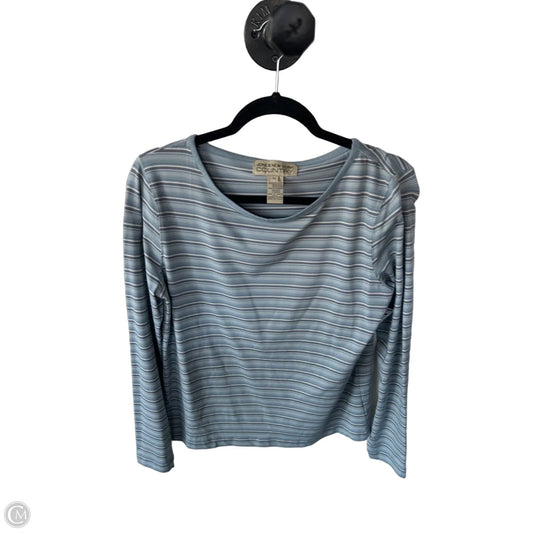 Top Long Sleeve Basic By Jones New York In Blue & White, Size: M