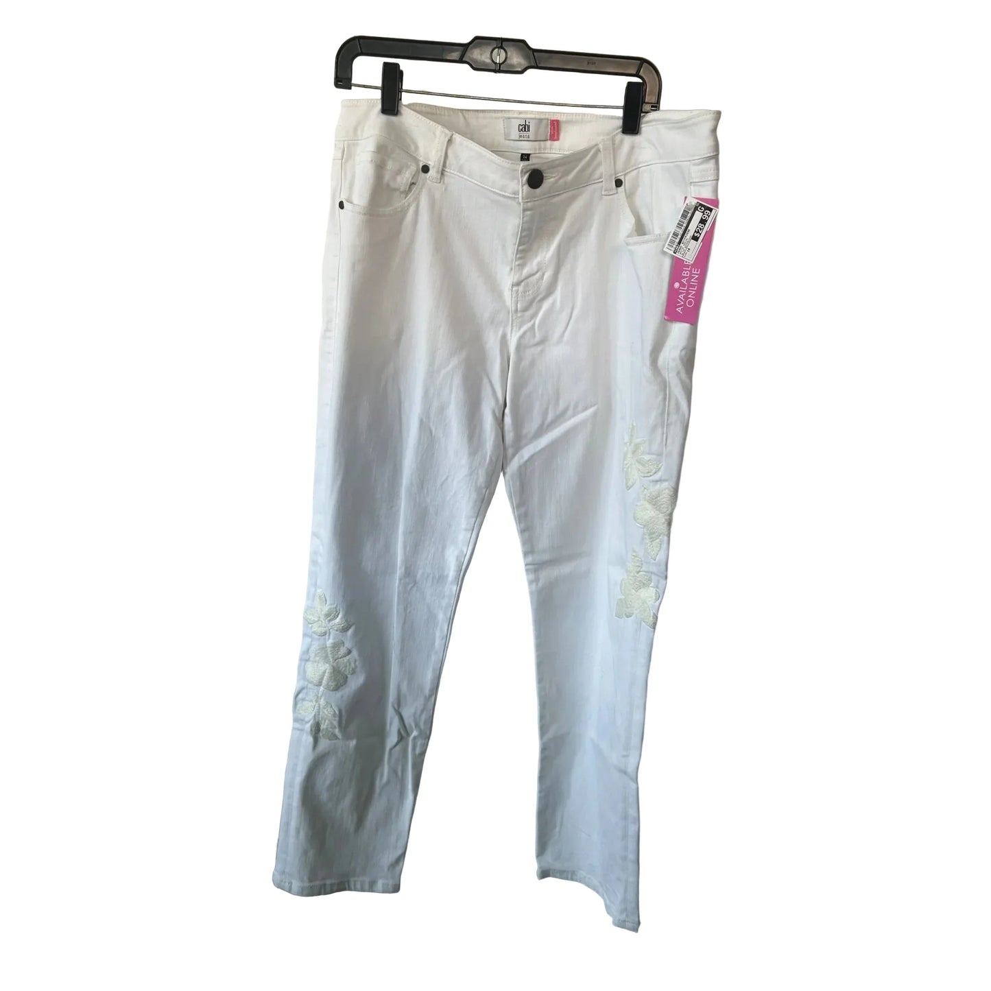 Jeans Boyfriend By Cabi In White Denim, Size: 14