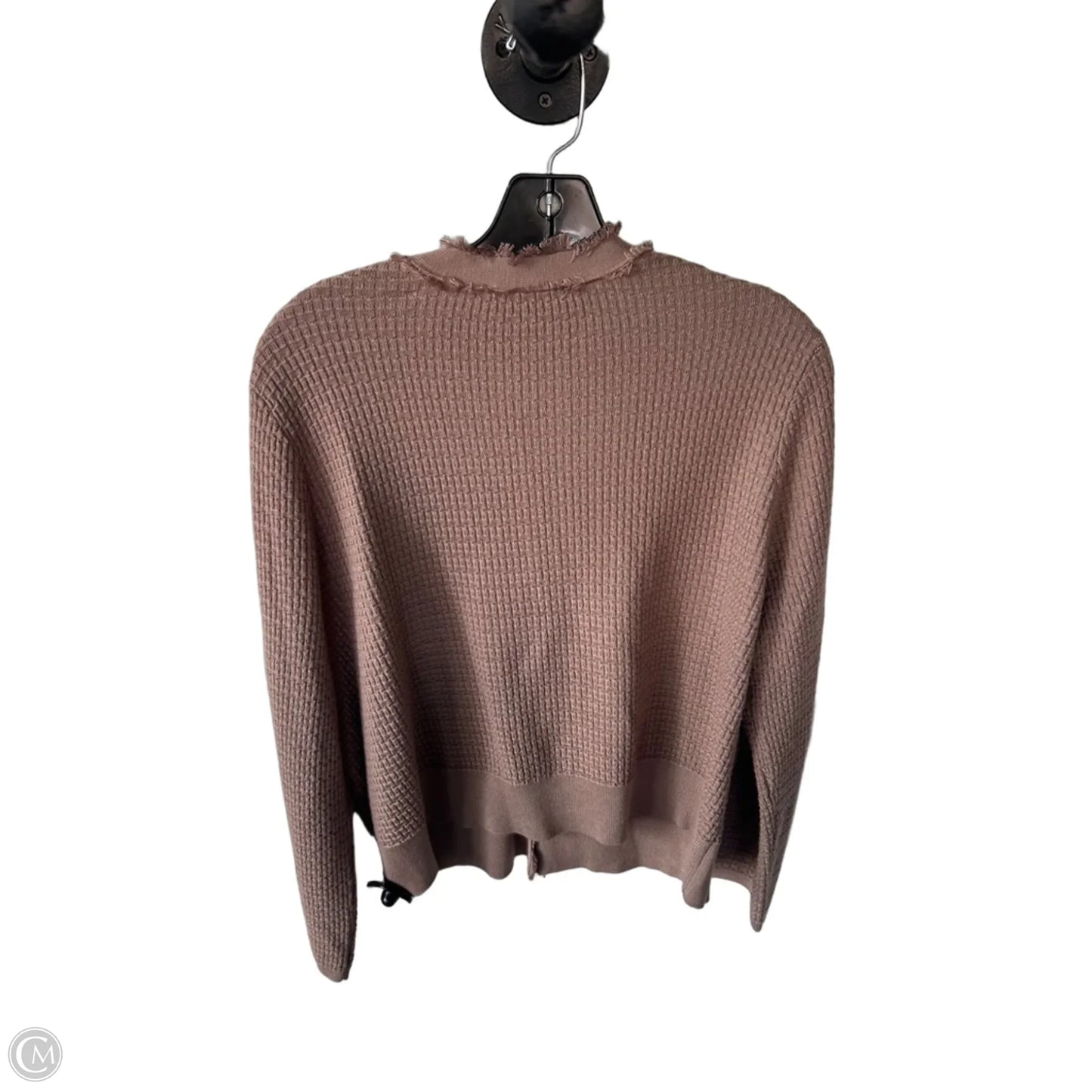 Sweater Cardigan By Adrianna Papell In Taupe, Size: L