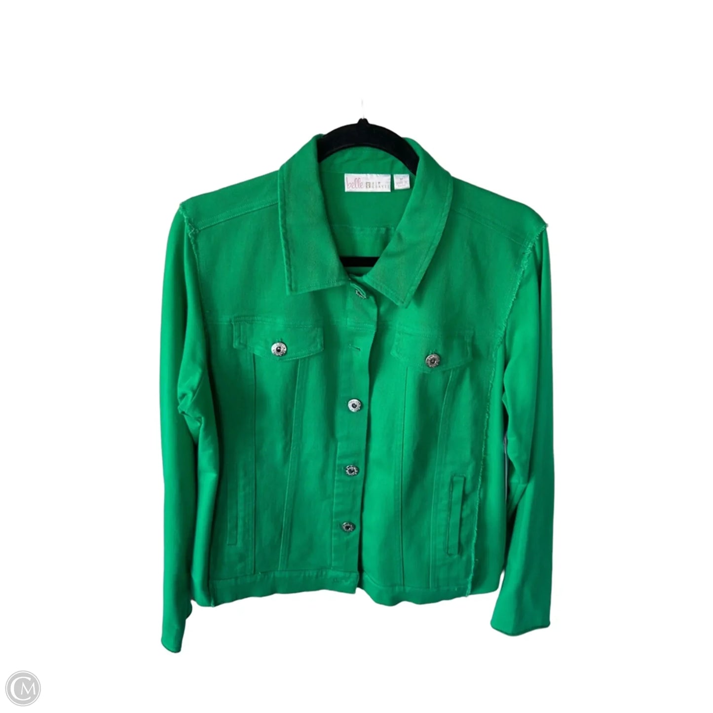 Jacket Denim By Belle By Kim Gravel In Green, Size: M