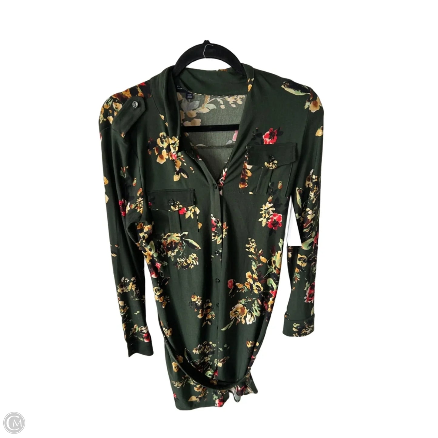 Dress Work By Jones New York In Green & Yellow, Size: S