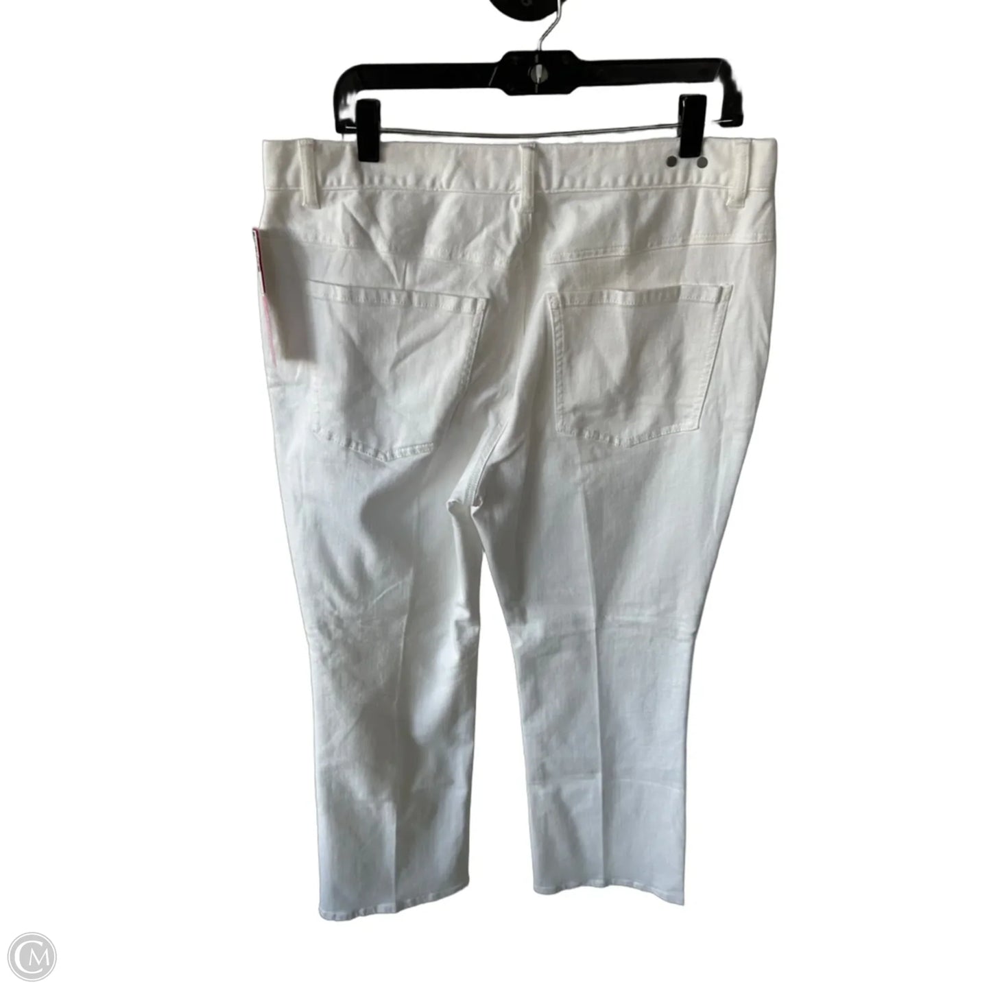 Jeans Wide Leg By Cabi In White Denim, Size: 14
