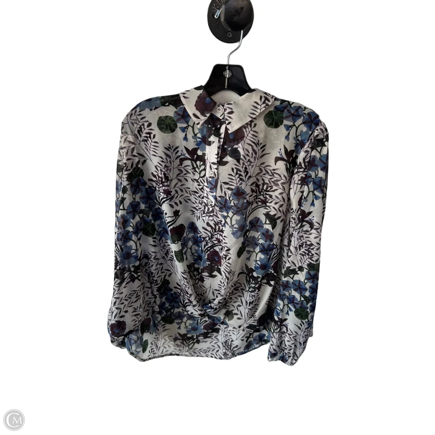 Blouse Long Sleeve By Cabi In Brown & Cream, Size: Xxl