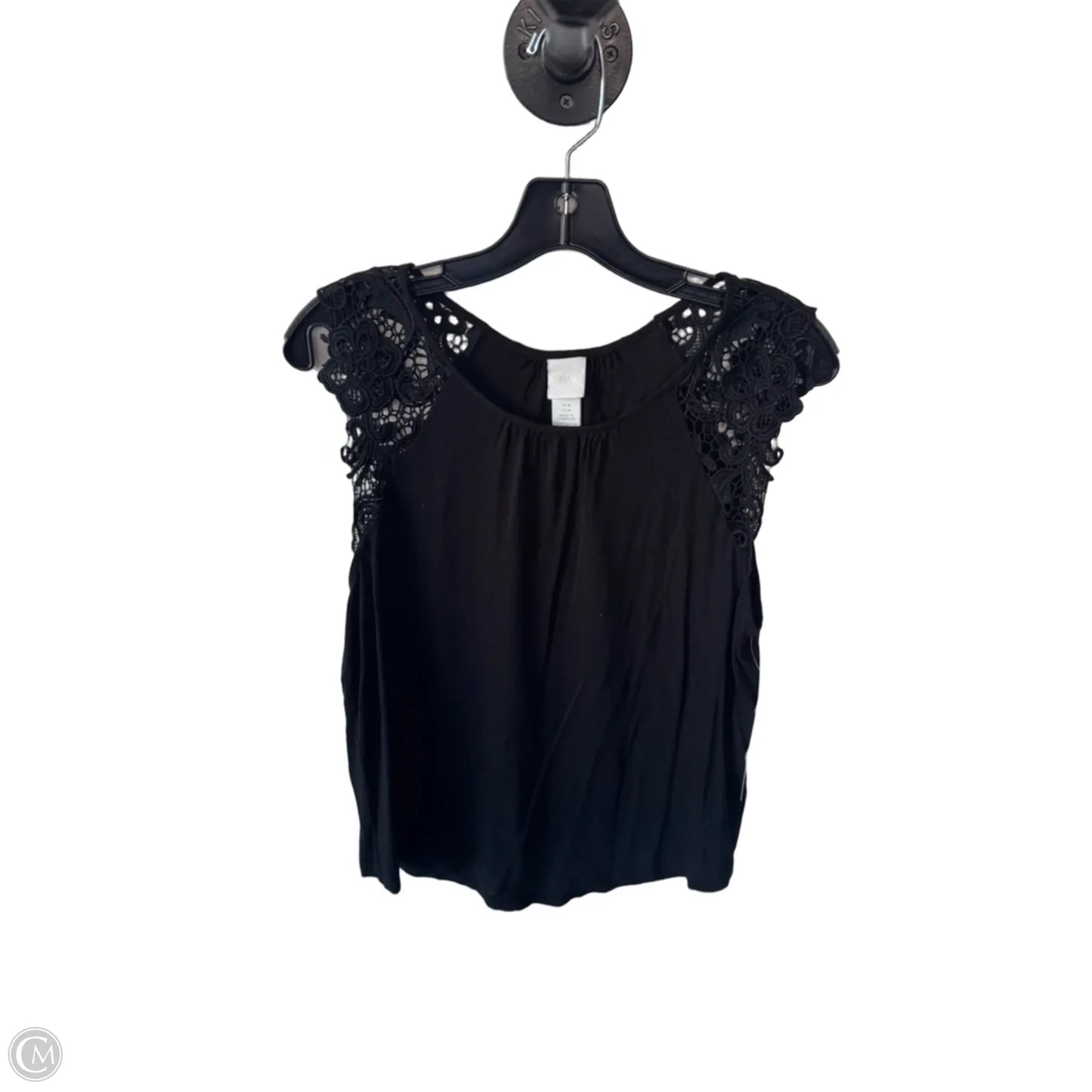 Top Sleeveless By H&m In Black, Size: M