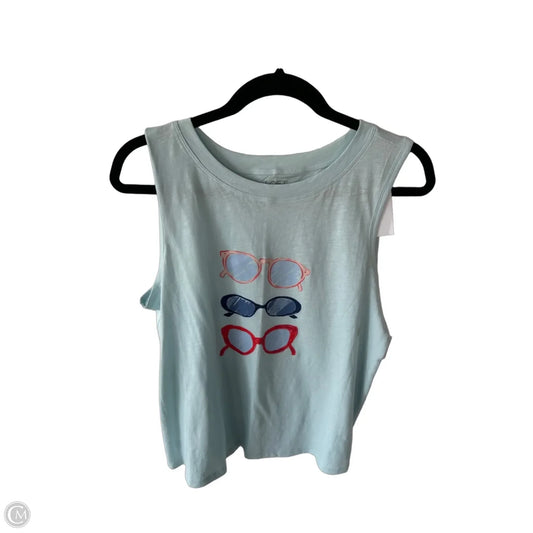 Top Sleeveless By Loft In Blue & Red, Size: L