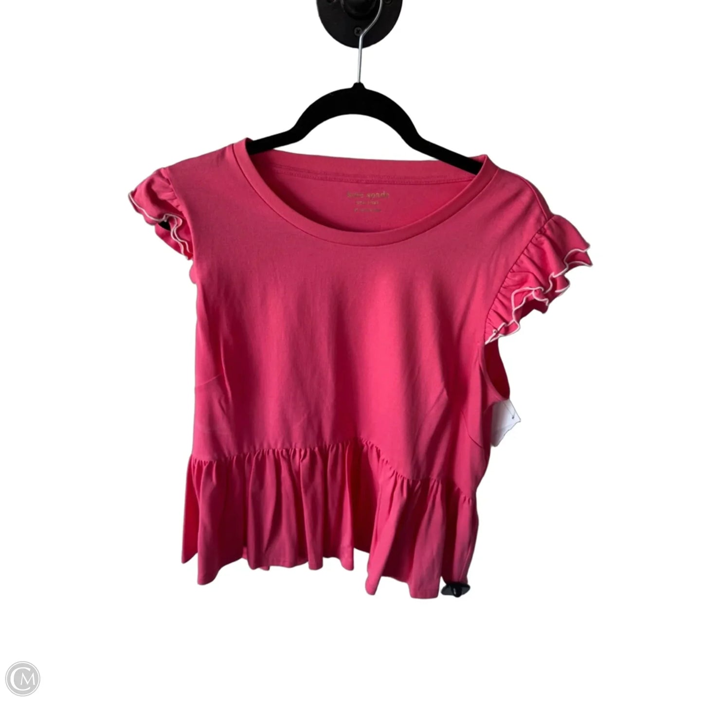 Top Sleeveless Designer By Kate Spade In Pink & White, Size: Xl