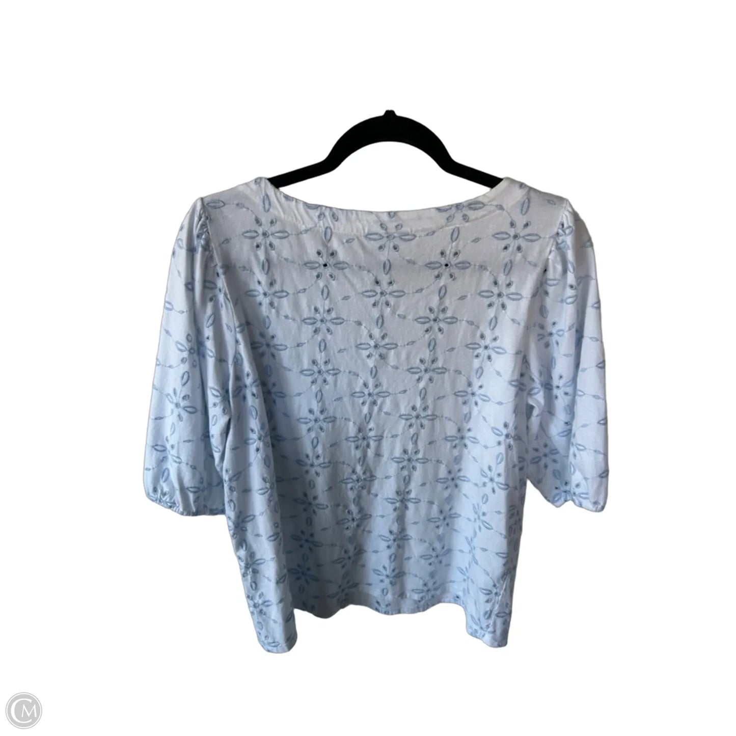 Top Short Sleeve By J. Jill In Blue & White, Size: S