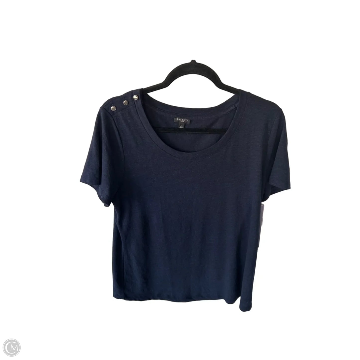 Top Short Sleeve By Talbots In Navy, Size: Lp