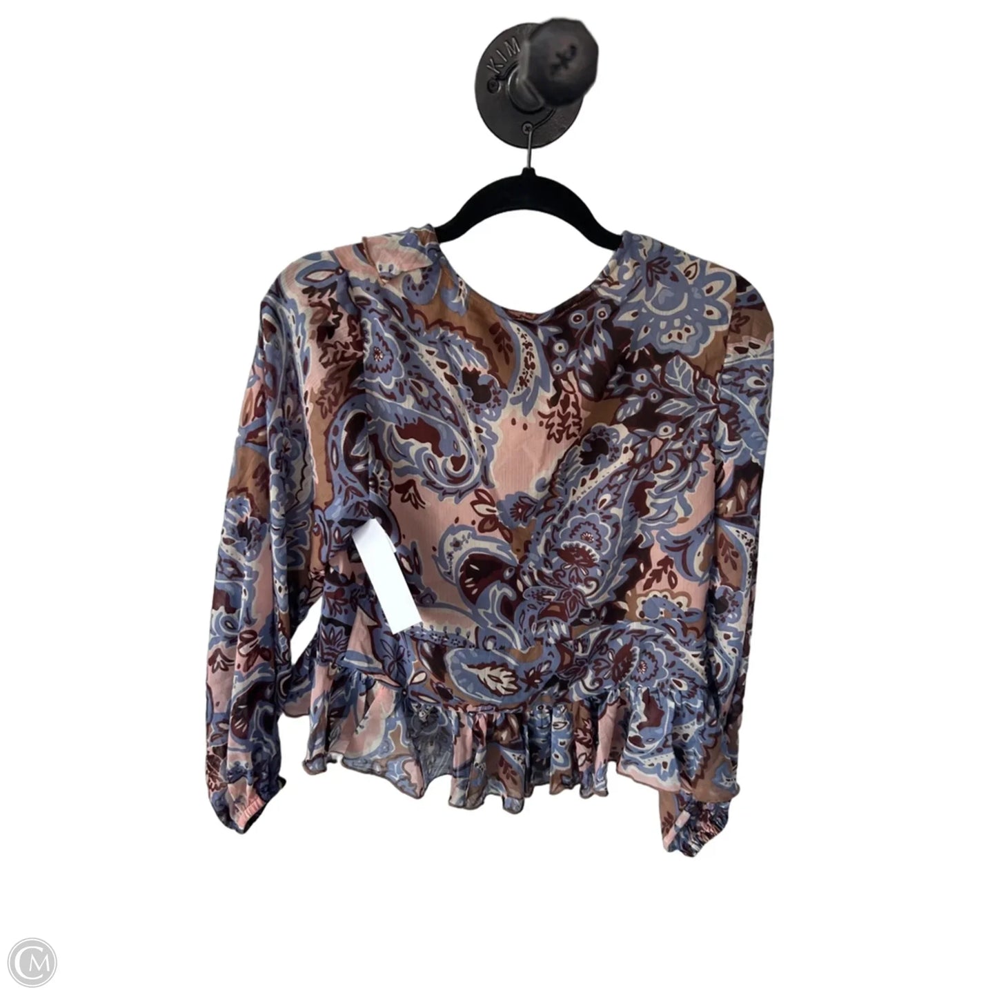 Blouse Long Sleeve By Rachel Zoe In Brown & Pink, Size: Xs