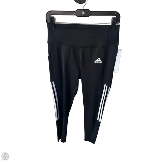 Athletic Leggings By Adidas In Black & White, Size: M