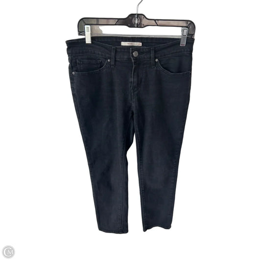 Jeans Straight By Levis In Black Denim, Size: 8