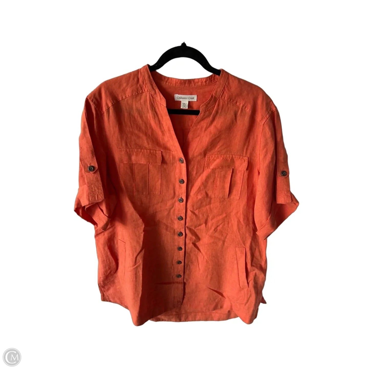 Blouse Long Sleeve By Coldwater Creek In Orange, Size: 1x
