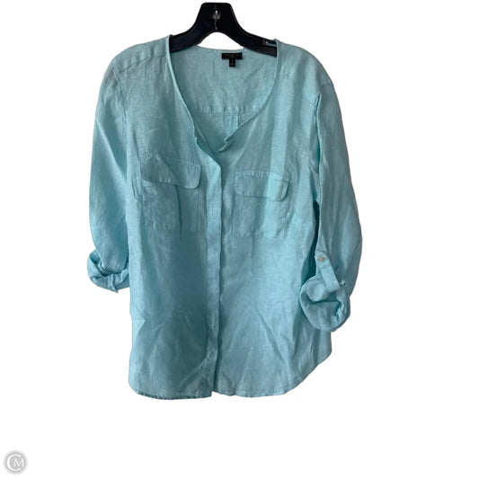 Blouse 3/4 Sleeve By Talbots In Blue, Size: 1x