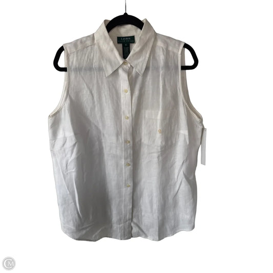 Blouse Sleeveless By Lauren By Ralph Lauren In White, Size: 1x