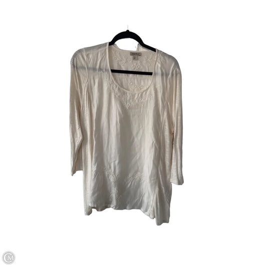 Top Long Sleeve By Lucky Brand In Cream, Size: 1x