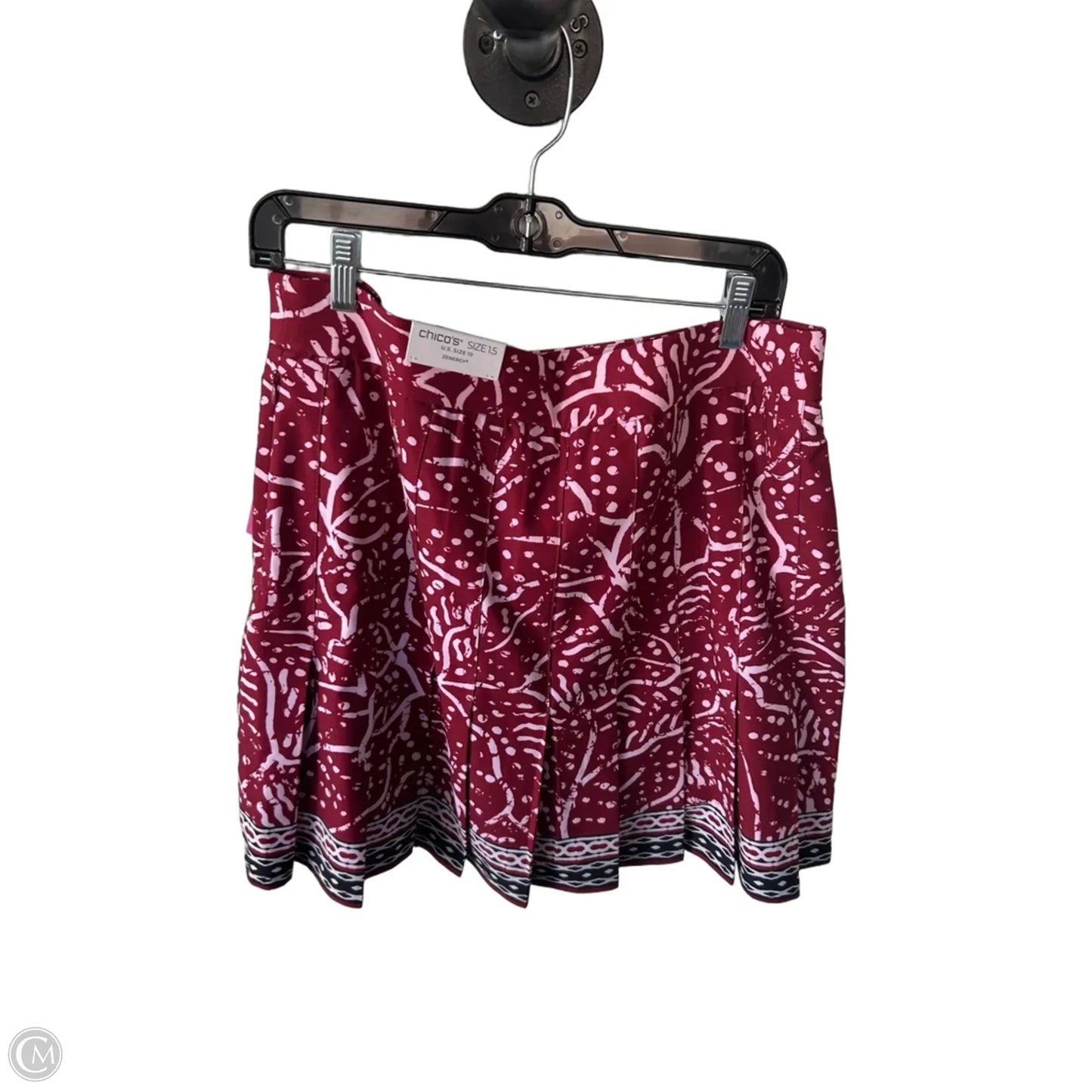 Skort By Chicos In Red & White, Size: 10
